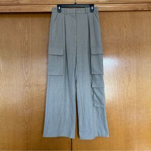 Abercrombie & Fitch Brushed Suiting Tailored Cargo Wide Leg Pants Size 28 6